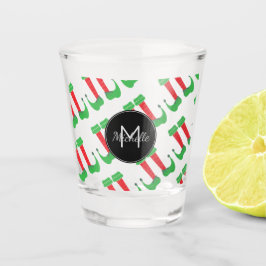Vaso De Chupito Pies de Elfo de Navidad Monograma Personalizado