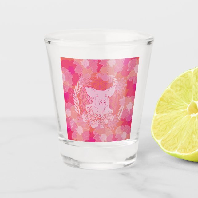 Vaso De Chupito PiG Flower of life (Anverso)