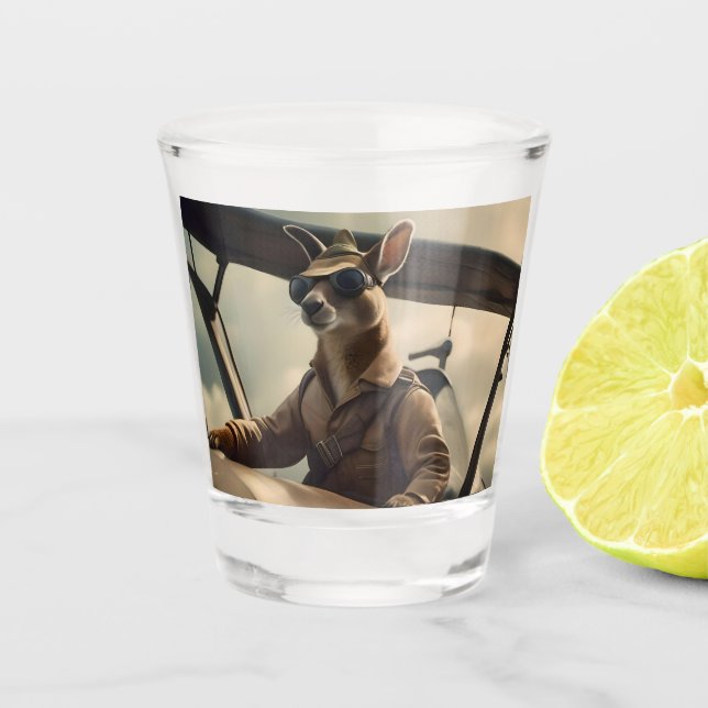 Vaso De Chupito Piloto canguro australiano, (Anverso)