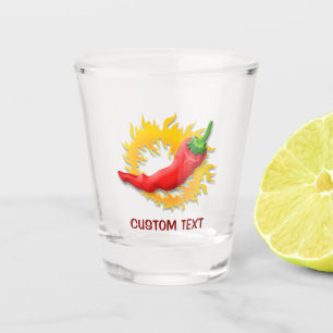 Vaso De Chupito Pimienta chile con llama