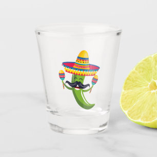 Vaso De Chupito Pimienta verde fiesta en Sombrero con Maracas