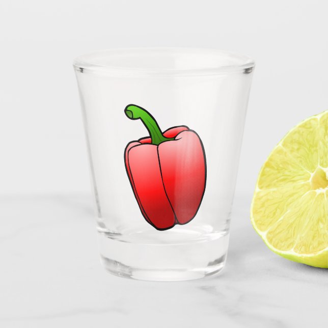 Vaso De Chupito Pimiento Morrón Rojo (Anverso)