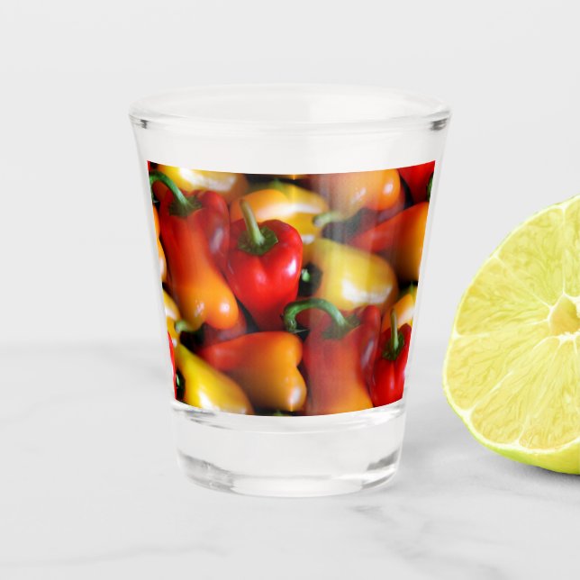 Vaso De Chupito Pimientos rojos y amarillos (Anverso)