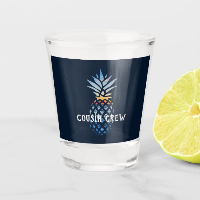 Vaso De Chupito Piña de puesta de sol tropical personalizada (Anverso)