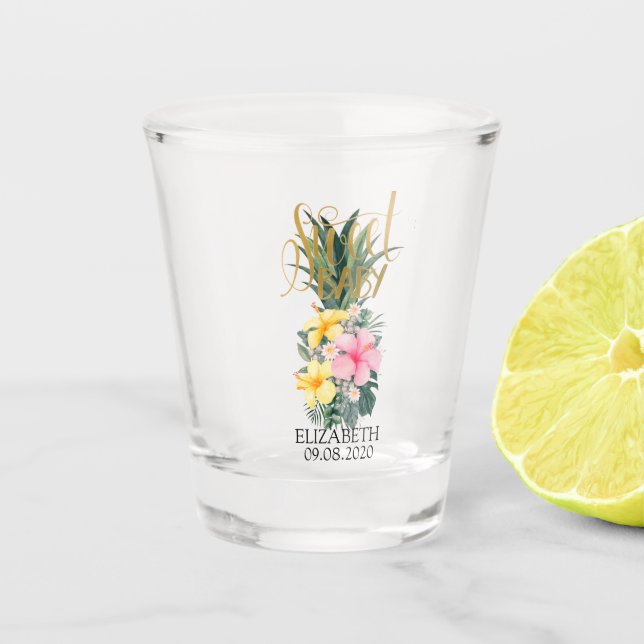 Vaso De Chupito Piña Floral Dulce Bebé (Anverso)