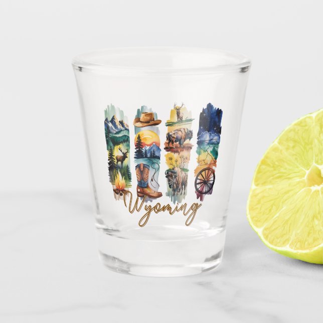 Vaso De Chupito Pinceladas escénicas de Wyoming  (Anverso)