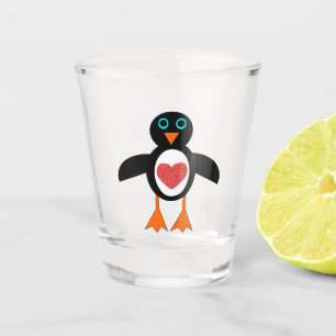 Vaso De Chupito Pingüino de Corazón de Amor Cuto