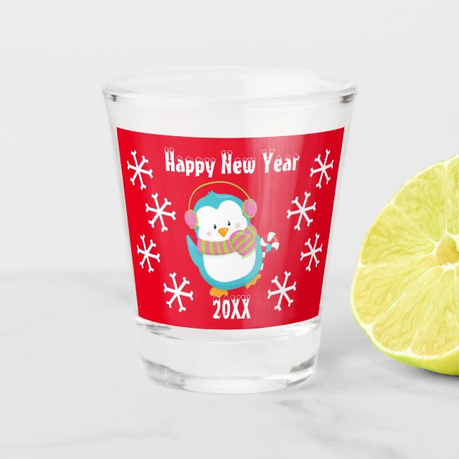 Vaso De Chupito Pingüino navideño (Anverso)