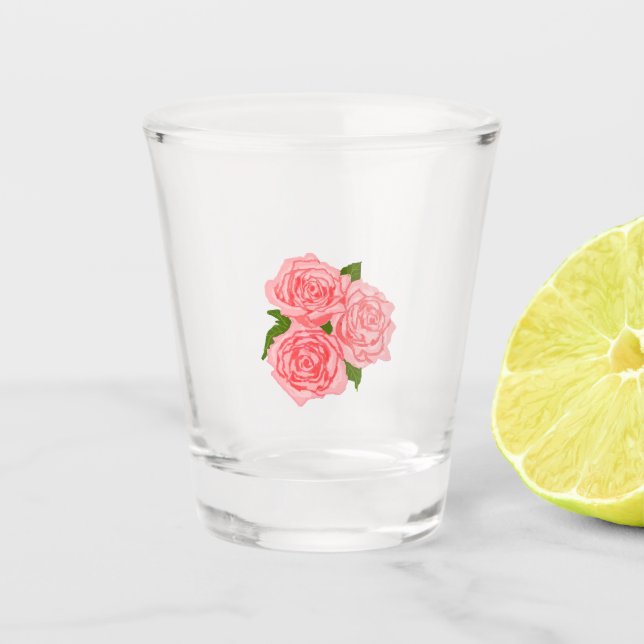 Vaso De Chupito Pink roses (Anverso)
