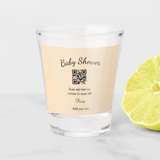 Vaso De Chupito Pink simple baby shower q r code add name text thr
