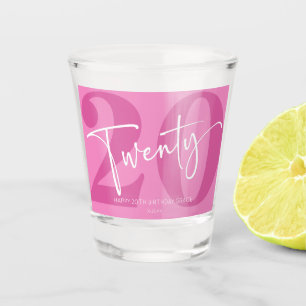 Vaso De Chupito Pink Twenty 20° regalo de la Fiesta de Cumpleaños