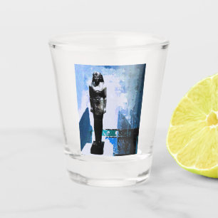 Vaso De Chupito Pintura de arte azul egipcio
