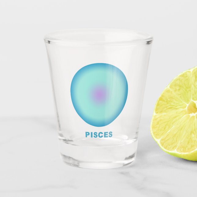 Vaso De Chupito Pisces Zodiac Rótulo Gradiente estilo (Anverso)