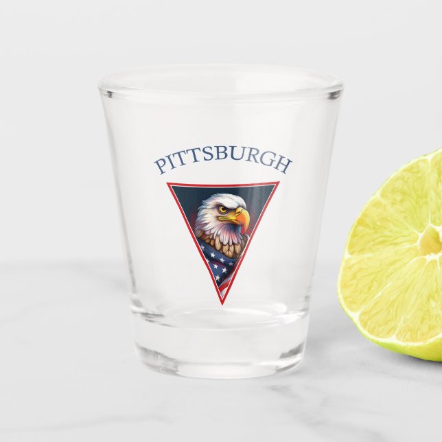 Vaso De Chupito Pittsburgh American Bald Eagle (Anverso)