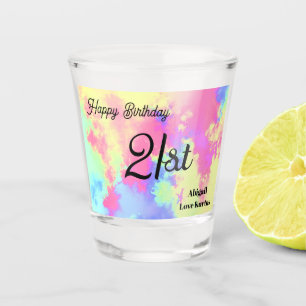 Vaso De Chupito Placa de pintura arcoiris personalizado 21ª crista