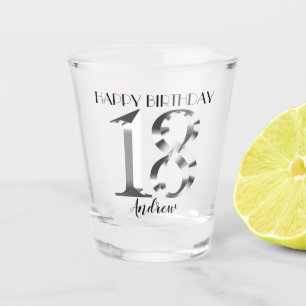 Vaso De Chupito Plata metálica 18 años