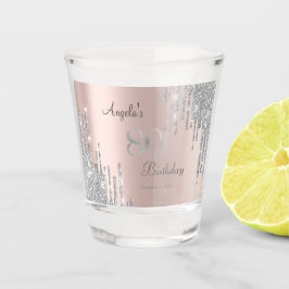 Vaso De Chupito Plata Purpurina Drips Rosa Oro 80