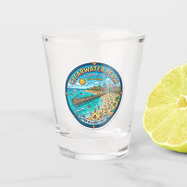 Vaso De Chupito Playa Clearwater EE. UU. (Anverso)