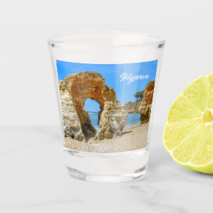 Vaso De Chupito Playa de Algarve y Rocas en el recuerdo de Portuga