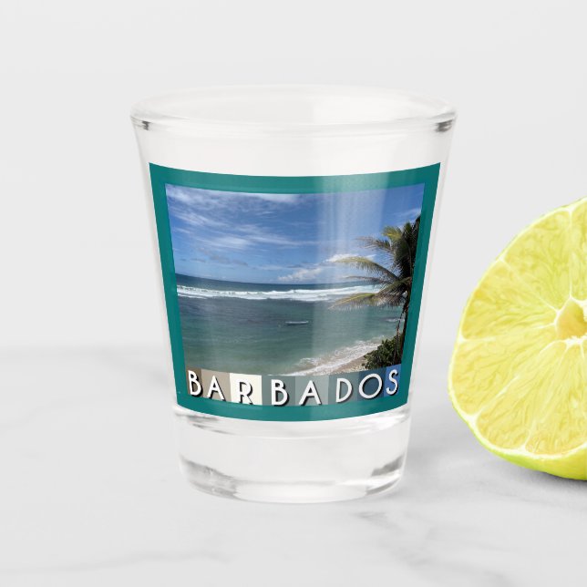 Vaso De Chupito Playa de Barbados (Anverso)