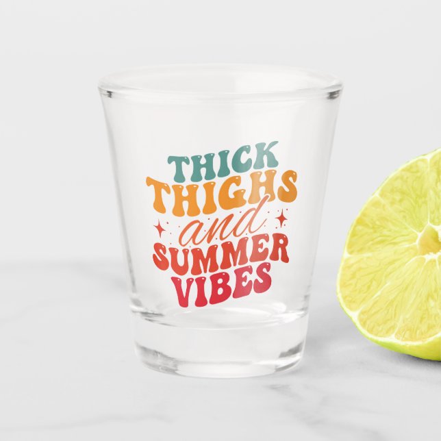 Vaso De Chupito Playa de Thick Thighs y Summer Vibes (Anverso)