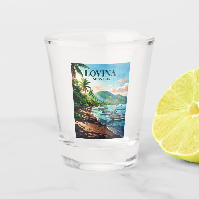 Vaso De Chupito Playa Lovina Indonesia (Anverso)