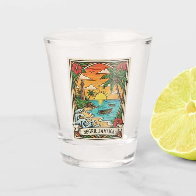 Vaso De Chupito Playa Negril Jamaica (Anverso)