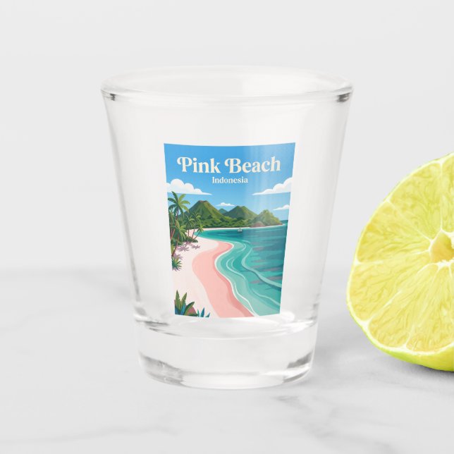 Vaso De Chupito Playa Rosa Indonesia (Anverso)