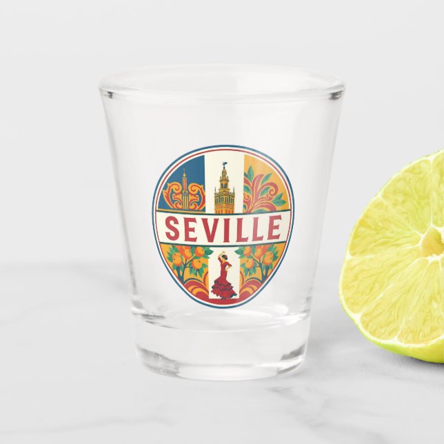 Vaso De Chupito Plaza de España de Sevilla (Anverso)