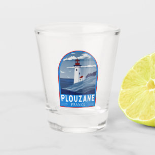 Vaso De Chupito Plouzane Francia Viaje Arte de época