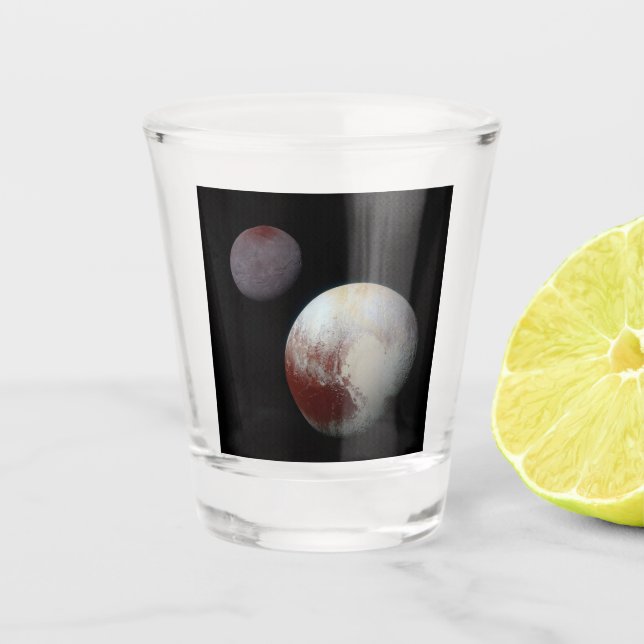 Vaso De Chupito Pluto y Barón 9 o Sistema Solar de Planeta Enano (Anverso)