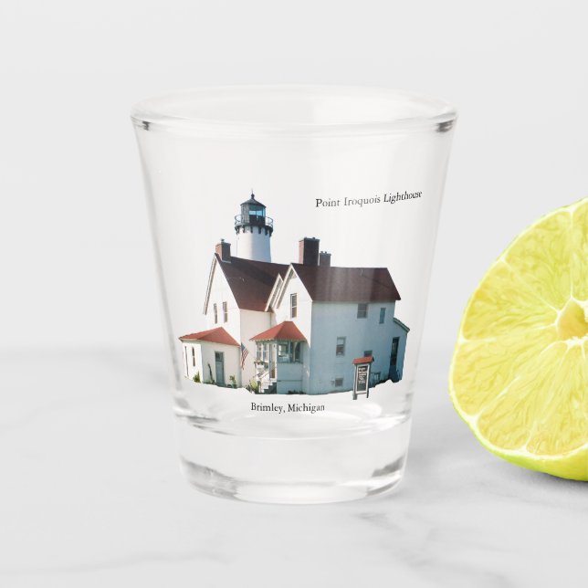 Vaso De Chupito Point Iroquois Lighthouse vidrio disparo (Anverso)