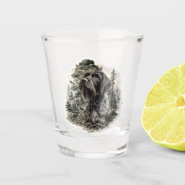 Vaso De Chupito Pointer Alemán de Pelo Duro (Anverso)