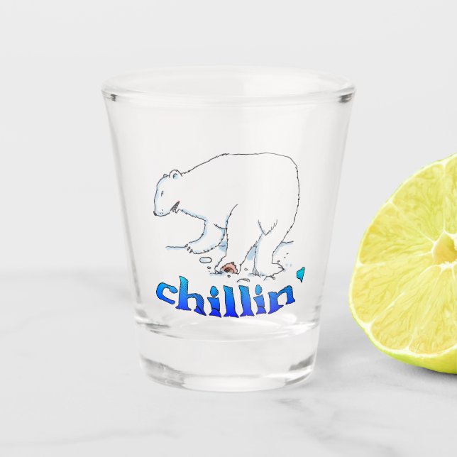 Vaso De Chupito Polar Bear Chill transparente vidrio de disparo (Anverso)