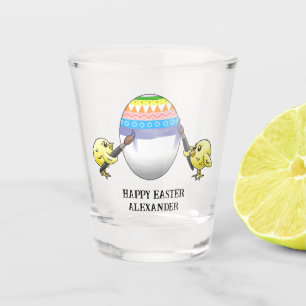 Vaso De Chupito Pollitos maravillosos pintan un huevo de Pascua
