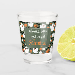 Vaso De Chupito Pollos fantasmas tristes con calabazas y murciélag