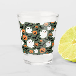 Vaso De Chupito Pollos fantasmas tristes con calabazas y murciélag
