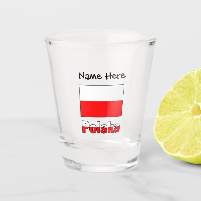 Vaso De Chupito Polska y bandera polaca (Anverso)