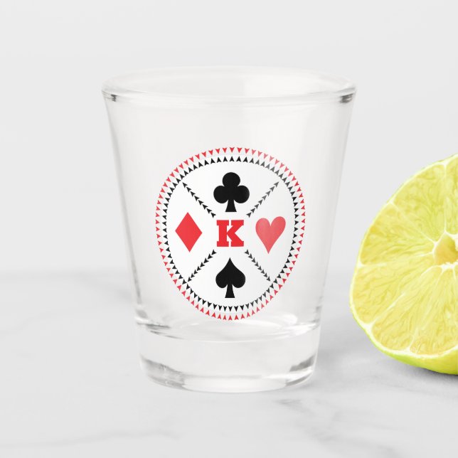 Vaso De Chupito Póquer de puente de cartas de juego monograma pers (Anverso)