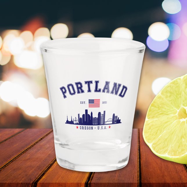 Vaso De Chupito Portland's Urban Silhouette (Subido por el creador)