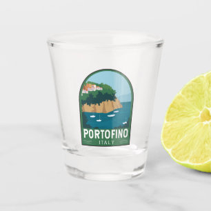 Vaso De Chupito Portofino Italia Retro Viaje Arte Vintage