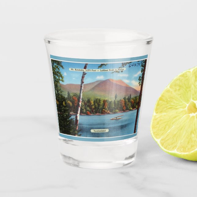 Vaso De Chupito Postcard de Katahdin vintage (Anverso)