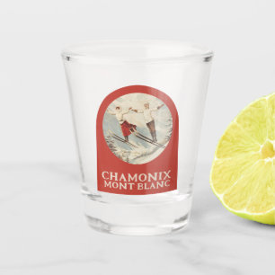 Vaso De Chupito Poster de esquí francés Chamonix Mont Blanc Vintag