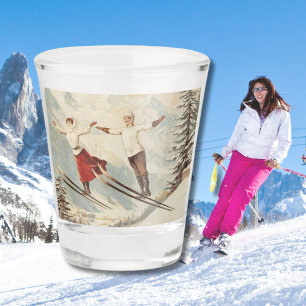Vaso De Chupito Poster de esquí francés Chamonix Mont Blanc Vintag