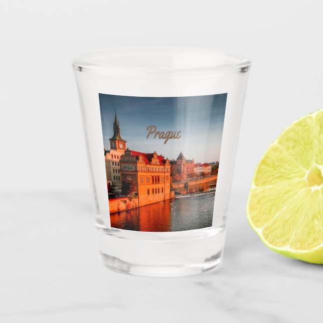 Vaso De Chupito Praga capital de la República Checa (Anverso)