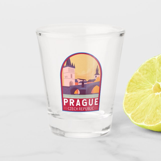 Vaso De Chupito Praga República Checa Vintage (Anverso)