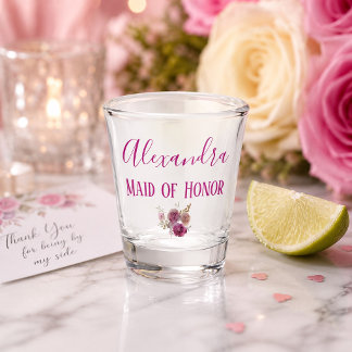 Vaso De Chupito Precioso recuerdo de Dama de Honor Morado