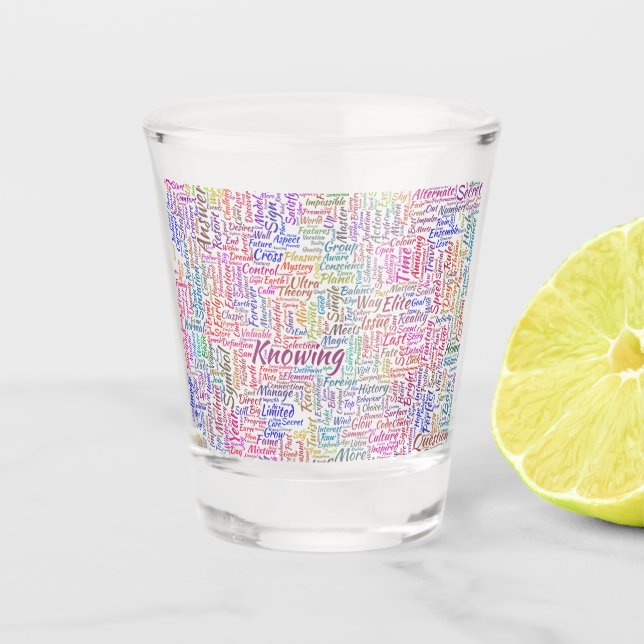 Vaso De Chupito Pregunta Apprendre Nuage MotssTexte Motif Mensaje (Anverso)