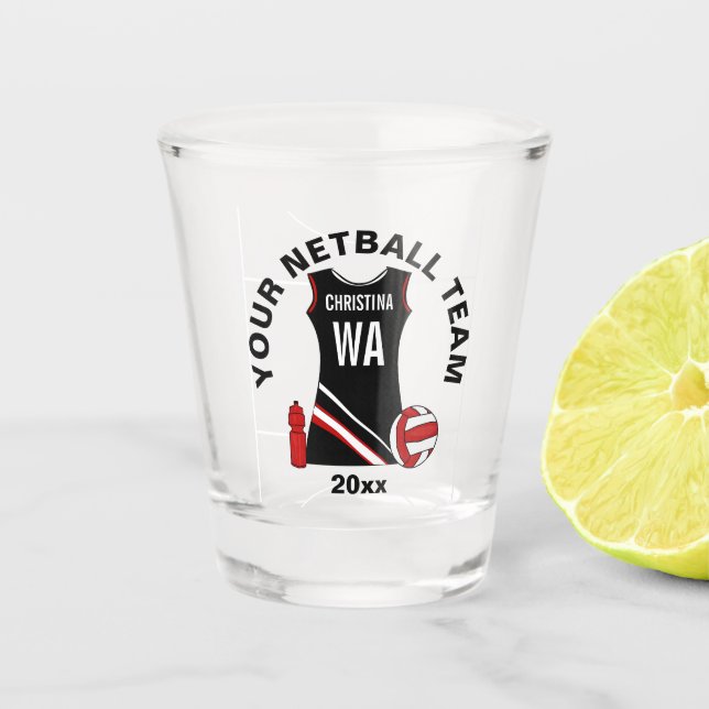 Vaso De Chupito Premio al equipo de jugadores de Netball personali (Anverso)