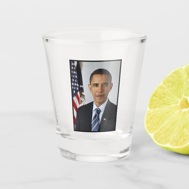 Vaso De Chupito Presidente estadounidense Barack Obama en la Casa  (Anverso)